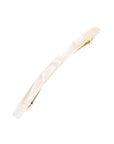 France Luxe long, marbled ivory white barrette for women - Long & Skinny Barrette, Alba.