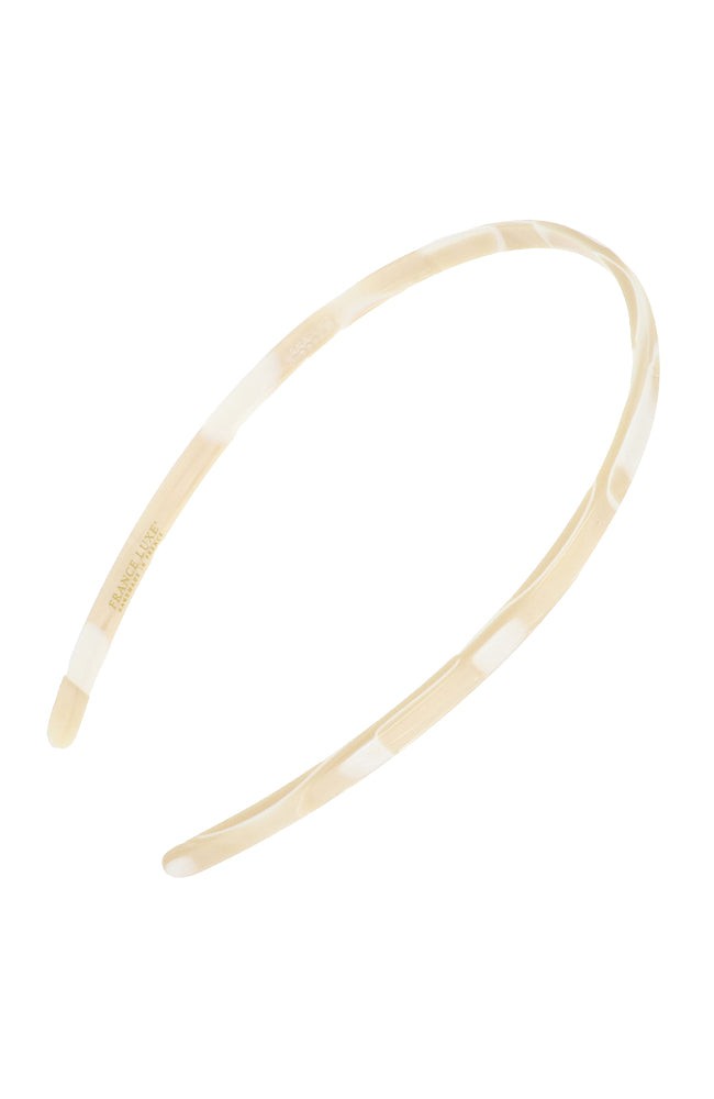 France Luxe thin, marbled ivory white headband for women - 1/4" Ultracomfort Headband, Alba.