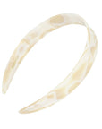 France Luxe wide, marbled ivory white headband for women - 3/4 Headband, Alba.