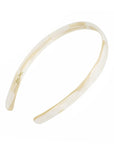 France Luxe comfortable, marbled ivory white headband for women - 1/2" Ultracomfort Headband, Alba.