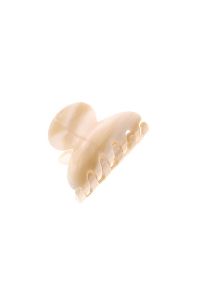 France Luxe mini, marbled ivory white claw hair clip for women - Mini Couture French Claw Clip, Alba.