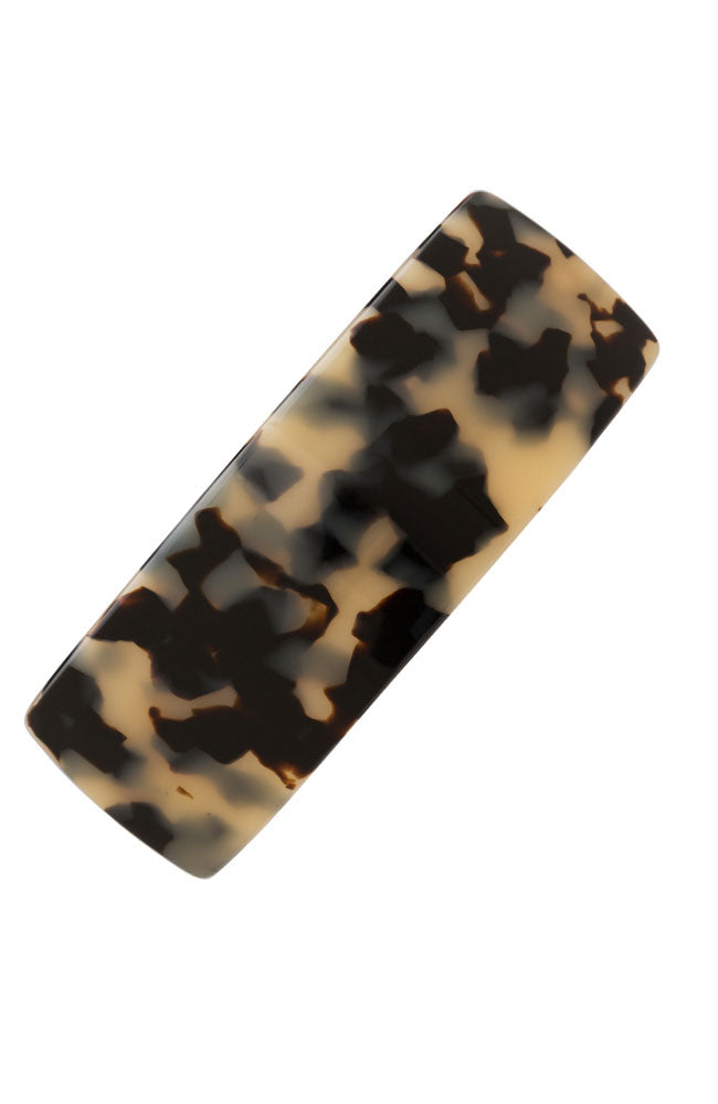 Large, French barrette ideal for thick hair - Rectangle Volume Barrette, Ivory Tokyo, Ivory Tortoise Shell.