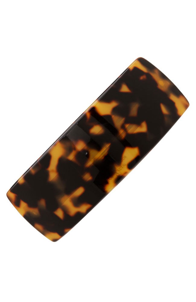 Large, French barrette ideal for thick hair - Rectangle Volume Barrette, Tokyo, Tortoise Shell.