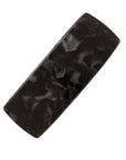 Large, French barrette ideal for thick hair - Rectangle Volume Barrette, Nacro Black, marbled pearlescent black.
