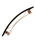 Side view of a black France Luxe Classic French Barrette, ideal for most hair types.