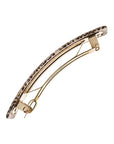 Side view of a silver France Luxe Classic French Barrette, ideal for most hair types.