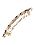 Side view of a ivory tortoiseshell France Luxe Classic French Barrette, ideal for most hair types.