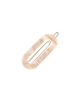 France Luxe small, marbled ivory white barrette for women - Mini Oval on Tige Boule Barrette, Alba.