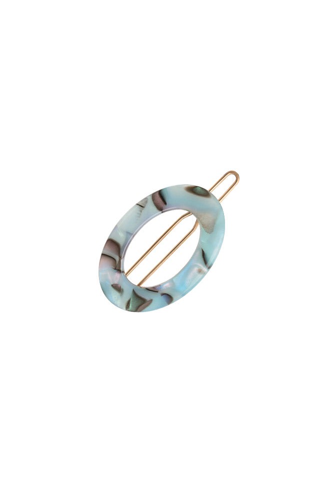 Plastic Tige Boule Barrette Oval Clasp Glitter for Fine Hair Durable Mini Cutout Oval Plastic Tige Boule Barrette - Classic  main image 4