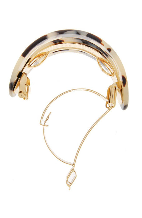 Cutout Oval Ponytail Barrette - Classic