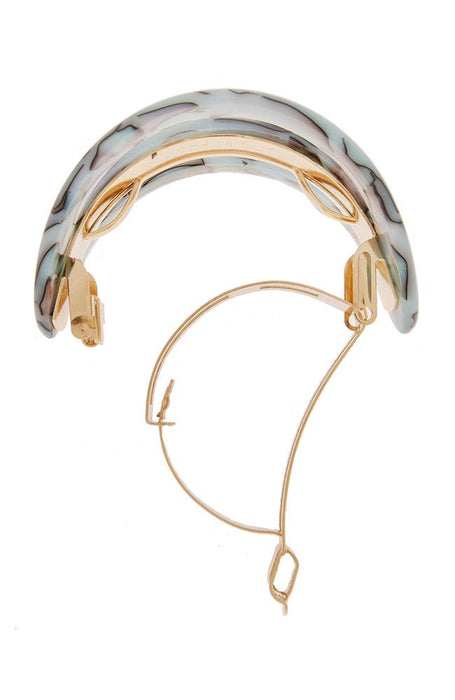 Cutout Oval Ponytail Barrette - Classic