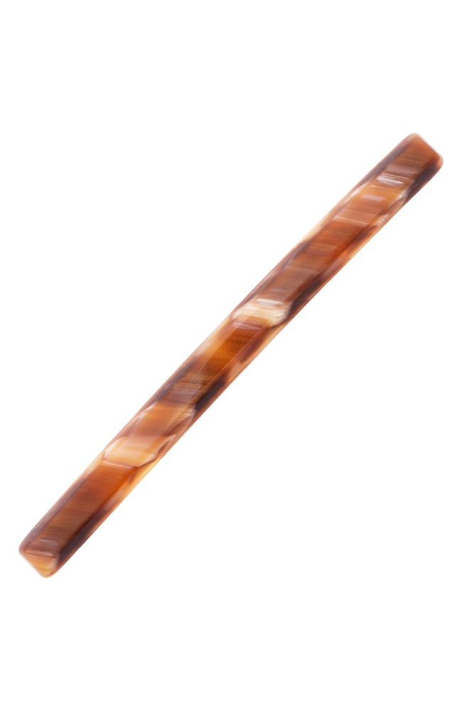 Long, French barrette ideal for fine to medium hair - Long & Skinny Barrette, Caramel Horn, warm caramel and amber.