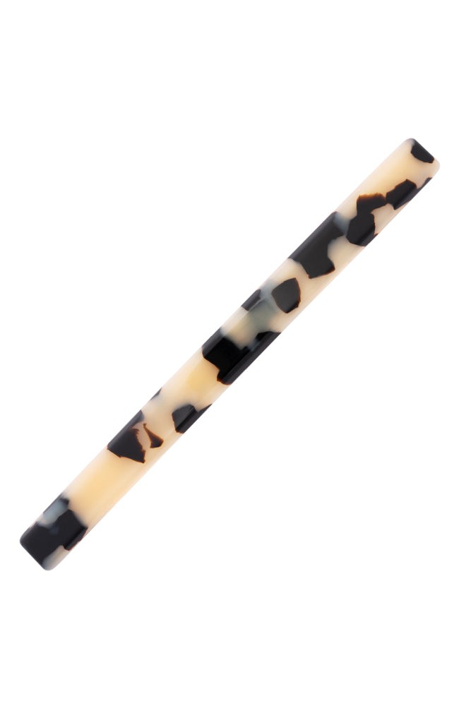 Long, French barrette ideal for fine to medium hair - Long &amp; Skinny Barrette, Ivory Tokyo, Ivory Tortoise Shell.