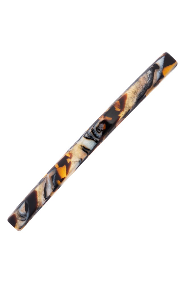 Long, French barrette ideal for fine to medium hair - Long &amp; Skinny Barrette, Lasco, golden sand and rich brown.