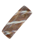 Large, French barrette ideal for thick hair - Rectangle Volume Barrette, Caramel Horn, warm caramel and amber.