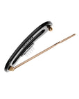 Small hair clip featuring a ball and post clasp, ideal for fine hair or small sections - Mini Oval on Tige Boule Barrette, Black.