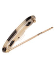 Small hair clip featuring a ball and post clasp, ideal for fine hair or small sections - Mini Oval on Tige Boule Barrette, Ivory Tokyo.