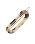 Small, Ivory Tortoise Shell French clip featuring a ball and post clasp, ideal for fine hair or small sections - Mini Oval on Tige Boule Barrette, Ivory Tokyo.