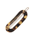 Small, Tortoise Shell French clip featuring a ball and post clasp, ideal for fine hair or small sections - Mini Oval on Tige Boule Barrette, Tokyo.