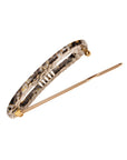 Small hair clip featuring a ball and post clasp, ideal for fine hair or small sections - Mini Oval on Tige Boule Barrette, Opera Silver.