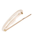 Small hair clip featuring a ball and post clasp, ideal for fine hair or small sections - Mini Oval on Tige Boule Barrette, Alba.