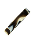 Medium, French barrette ideal for most hair types - Classic Rectangle Barrette, Black Horn, horn inspired blend of cream and black.