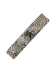 Medium, French barrette ideal for most hair types - Classic Rectangle Barrette, Opera Silver, pixelated mosaic of silver with black.