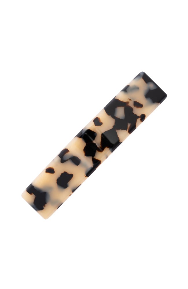 Medium, French barrette ideal for most hair types - Classic Rectangle Barrette, Ivory Tokyo, Ivory Tortoise Shell.
