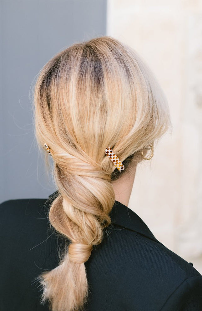Mini Rectangle Barrette Pair | France Luxe