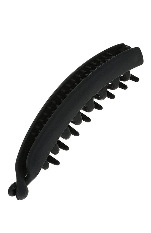 L. Erickson Zodia, Matte Black Banana Hair Clip with Double Rows of Teeth for Secure Hold