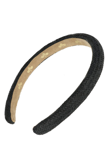 Black straw headband for women, Coastline Headband by L. Erickson