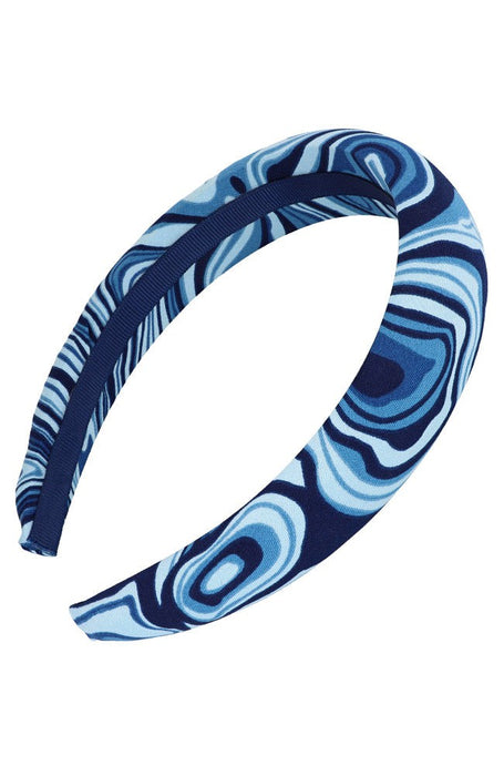 Ocean blue padded headband by L. Erickson, hair accessory for women