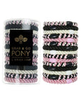 L. Erickson hair ties, 15 pack of Grab & Go  Pony Tube, Thick, black, pink, ivory hair bands.