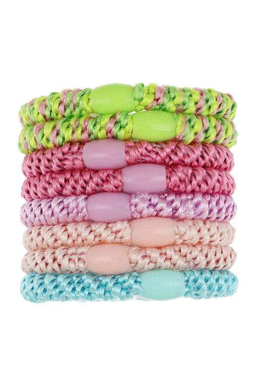 L. Erickson Pink hair ties for thick hair on sale. 8 pack Grab & Go Ponytail Holders, Cabana.