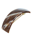 France Luxe large, warm caramel and amber barrette for women - Rectangle Volume Barrette, Caramel Horn.