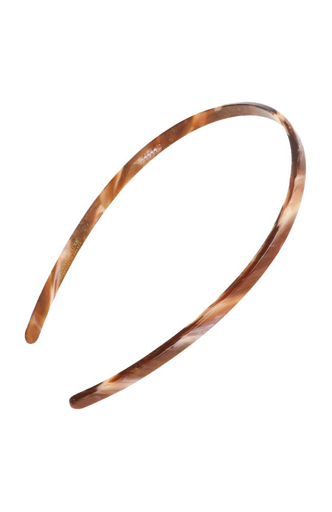 France Luxe thin, warm caramel and amber headband for women - 1/4" Ultracomfort Headband, Caramel Horn.