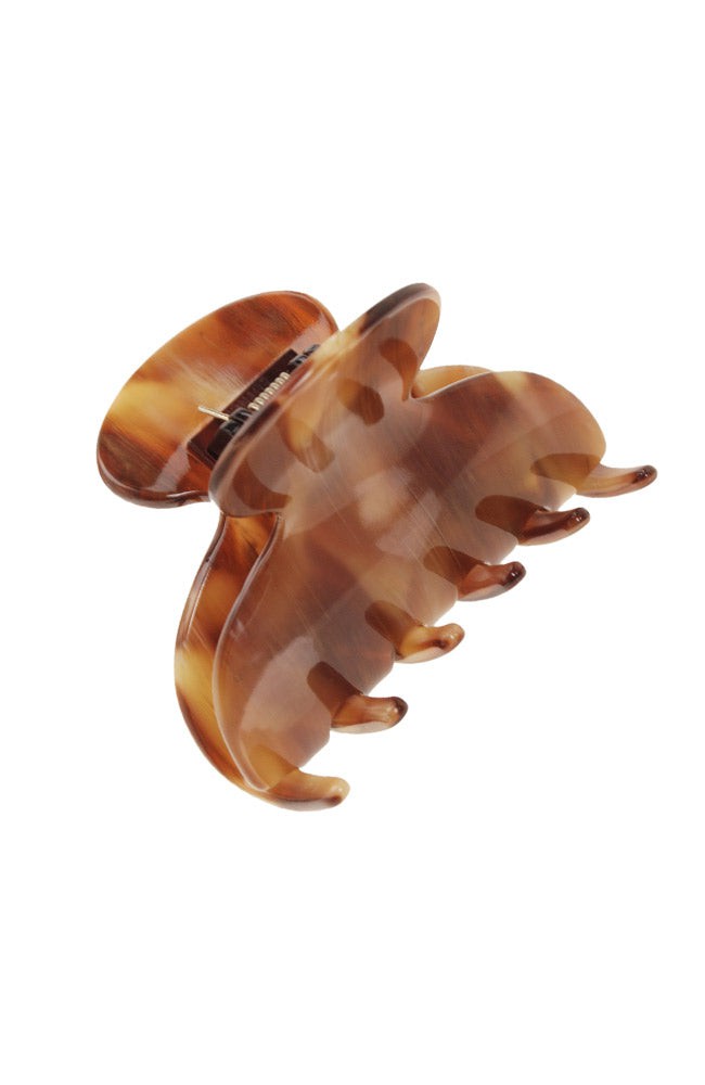 France Luxe small, warm caramel and amber claw hair clip for women - Small Couture French Claw Clip, Caramel Horn.