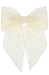 Cream floral lace bow hair clip for women, Madelyn Bow Barrette by L. Erickson