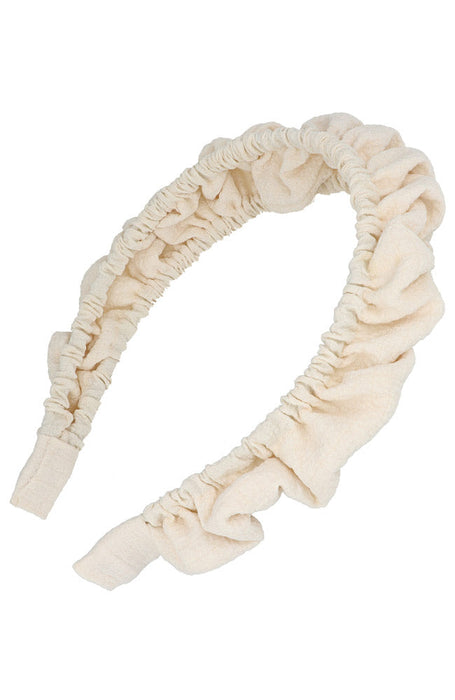 Rouched wide headband for women, Cream Frankie Headband by L. Erickson
