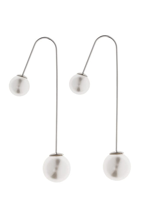 Double Pearl Drop Earrings