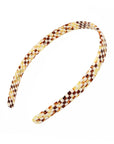 France Luxe comfortable, checkered tortoise and ivory headband for women - 1/2" Ultracomfort Headband, Damier.