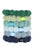 L. Erickson hair ties, 6 pack thick, bubble knit ponytail holders, blue, green soft bands.