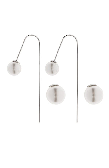 Double Pearl Drop Earrings