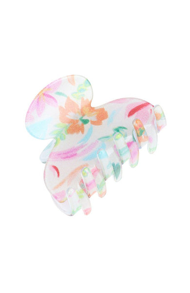 【エデンガーデン】クチュールジョー◇フランスラックス Small Couture Jaw, Eden Garden Print, Acetate Hair Clip | France Luxe
