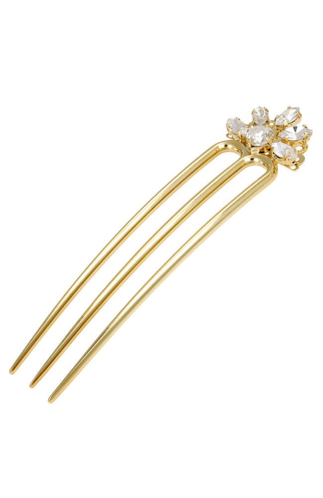 Gold & Crystal Hair Pin for thick hair, Gilda Chignon| L. Erickson ...
