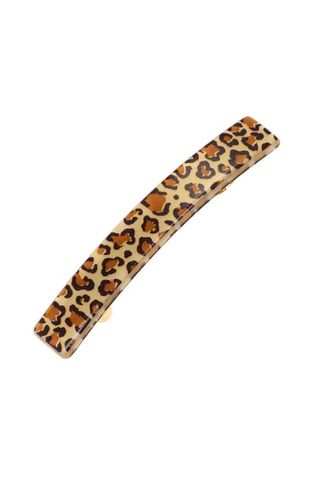 Small Luxury Rectangle Barrette - Golden Leopard