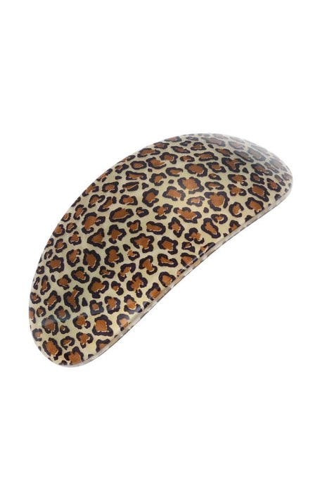 Wide Oval Volume Barrette - Golden Leopard