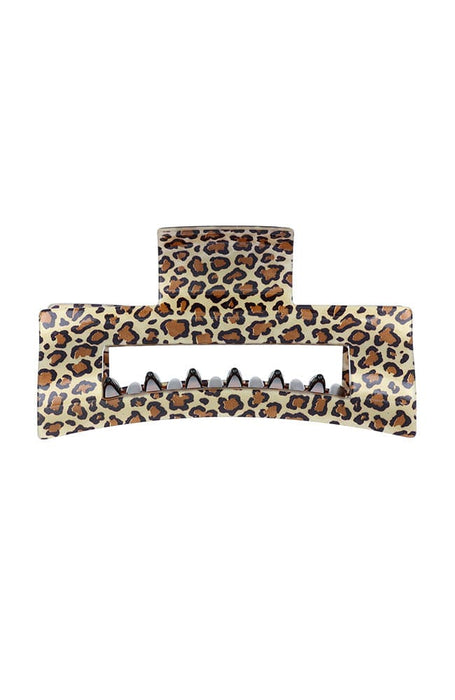 Large Cutout Rectangle Jaw - Golden Leopard