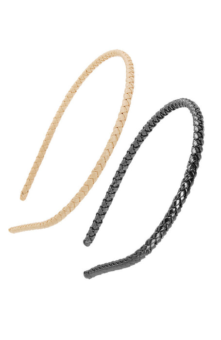 Braided 1/4" Headband 2 Pack