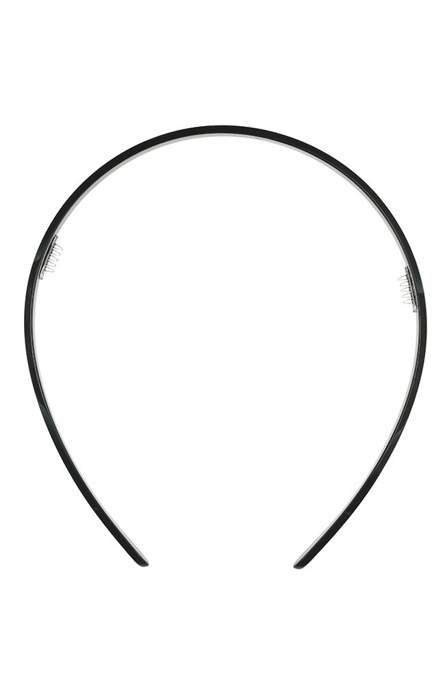 Thin, French headband ideal for all hair types - 1/4" Ultracomfort Headband, Black, classic black.